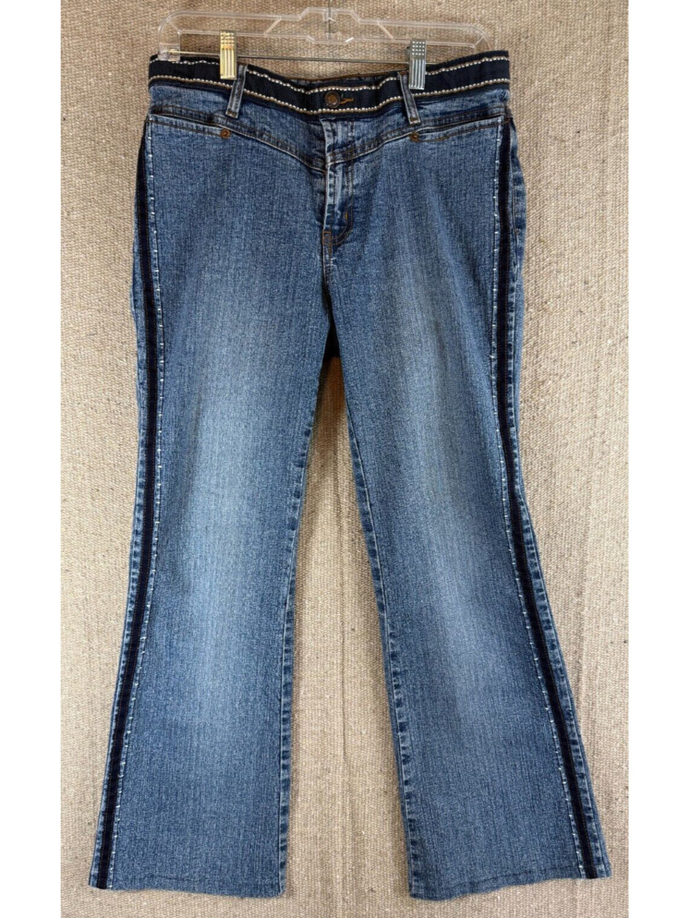 VTG Y2k MARIPOSA Sz 11 Denim Jeans Pants Ribbon Siding Flared Bottom